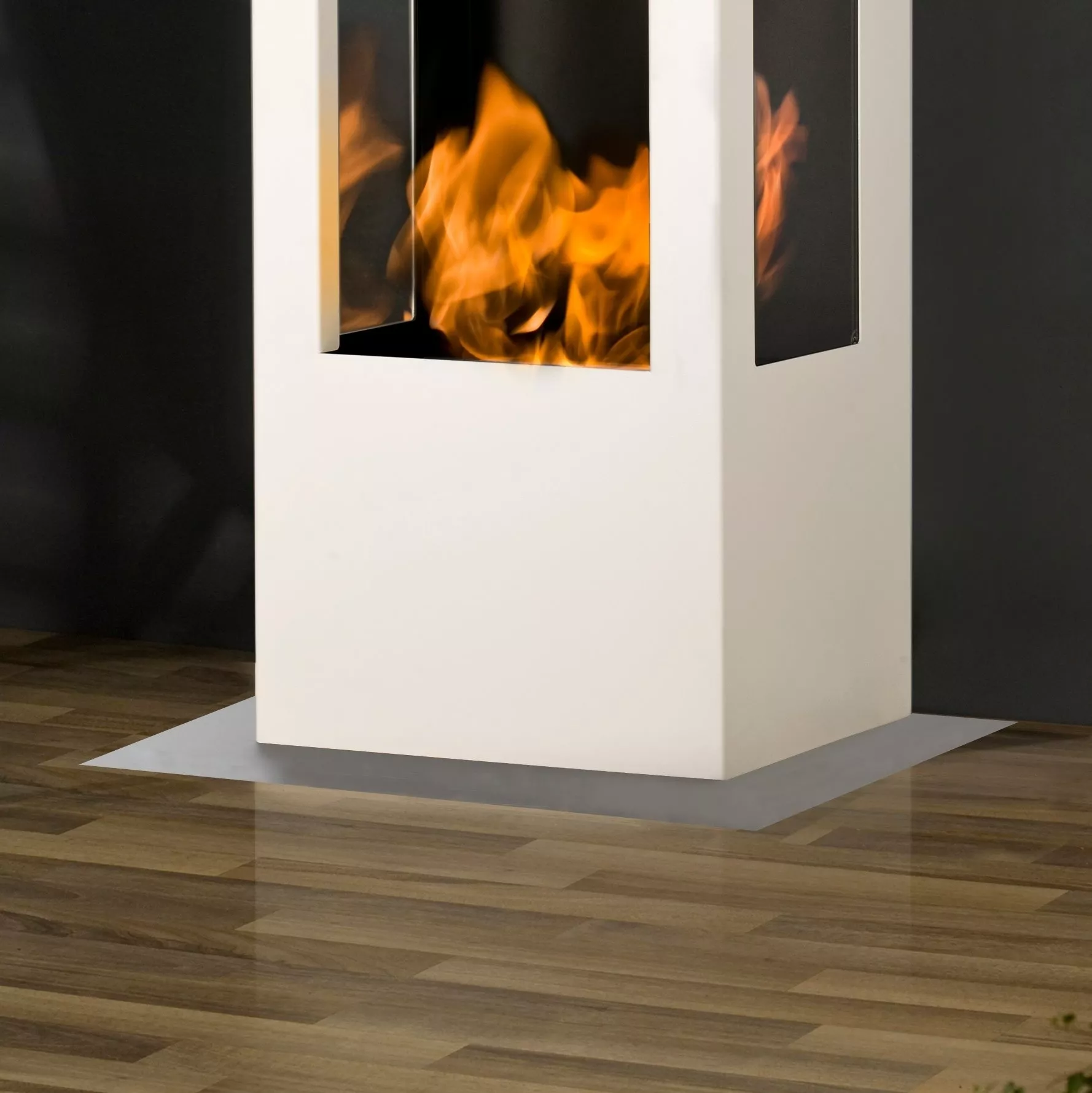 muenkel design Bodenplatte für prism fire, prism fire L und Empire: Edelstahl, gebürstet